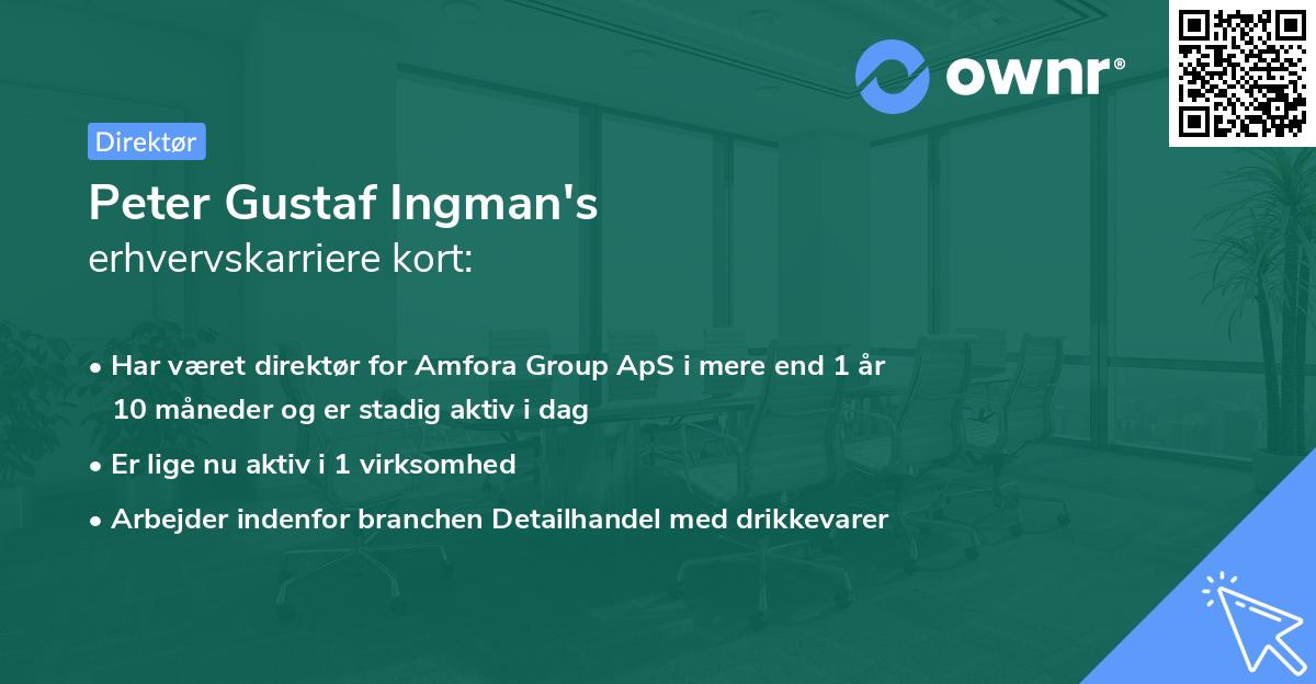 Peter Gustaf Ingman's erhvervskarriere kort
