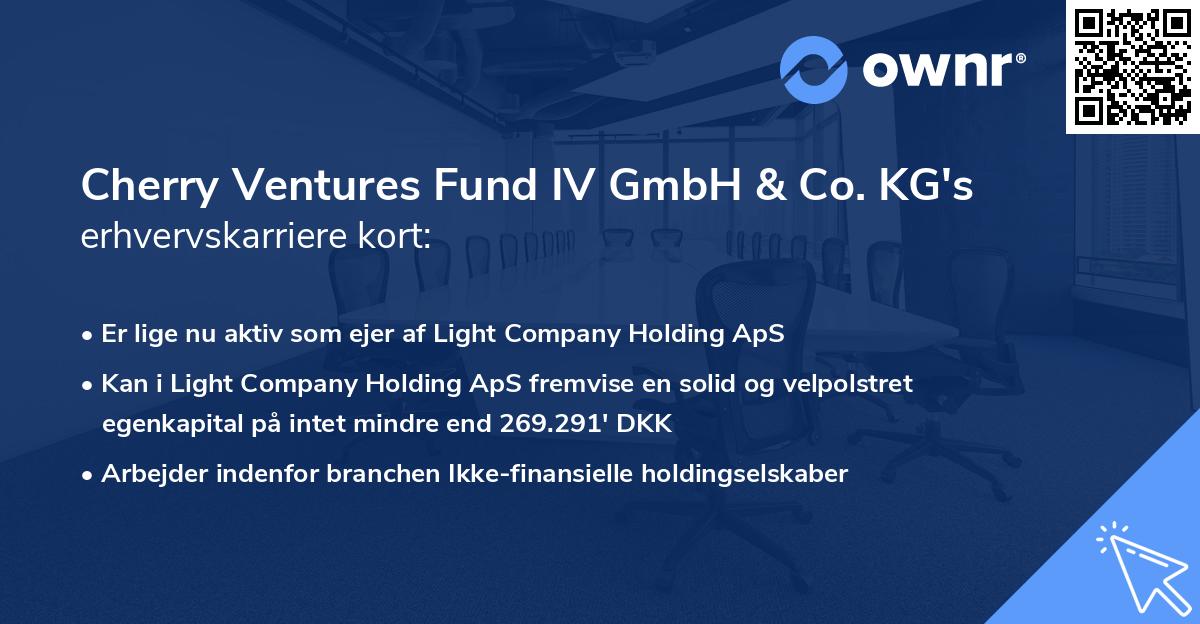 Cherry Ventures Fund IV GmbH & Co. KG's erhvervskarriere kort