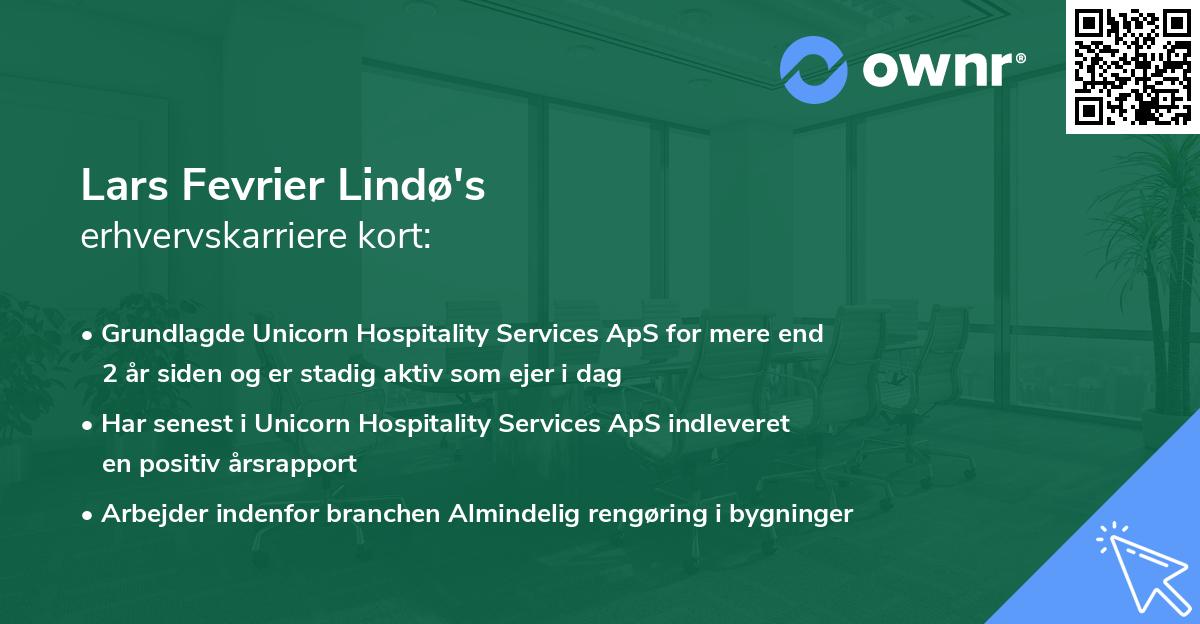 Lars Fevrier Lindø's erhvervskarriere kort