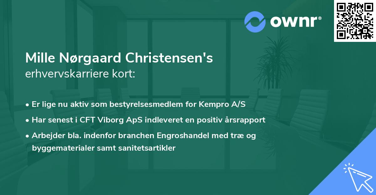 Mille Nørgaard Christensen's erhvervskarriere kort
