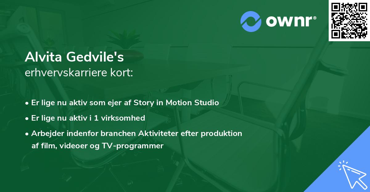 Alvita Gedvile's erhvervskarriere kort