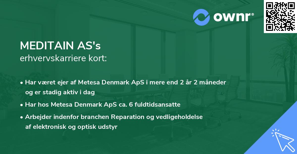 MEDITAIN AS's erhvervskarriere kort