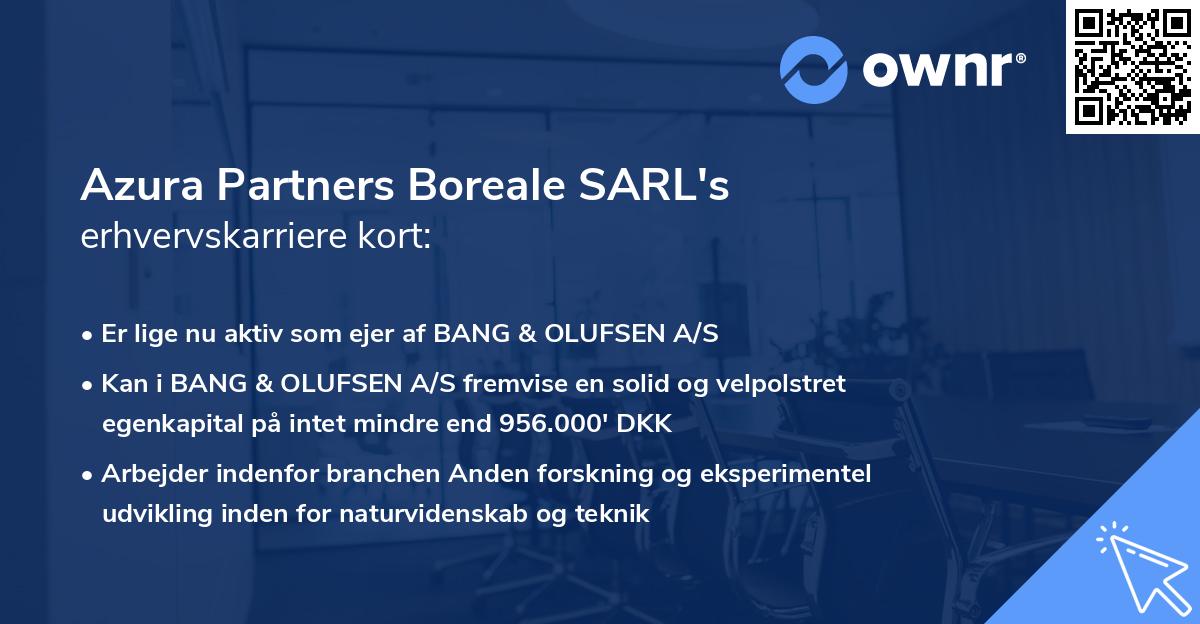 Azura Partners Boreale SARL's erhvervskarriere kort