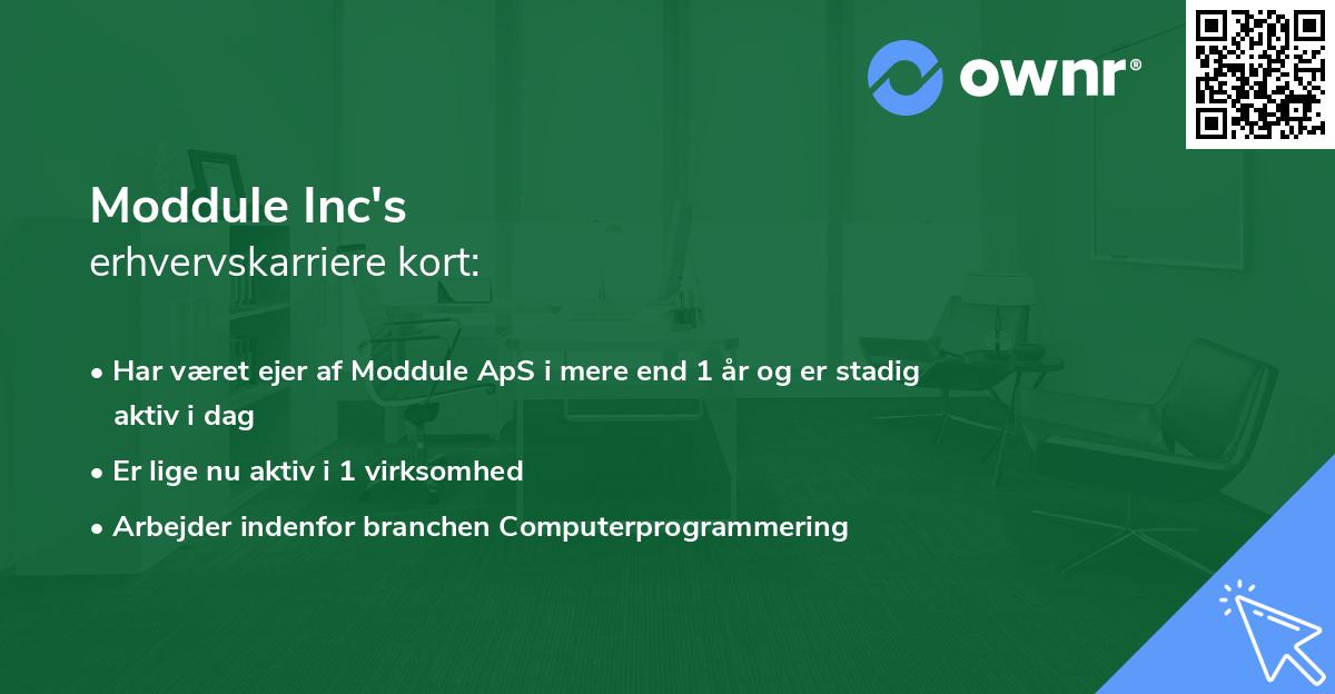 Moddule Inc's erhvervskarriere kort
