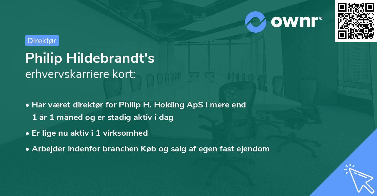 Philip Hildebrandt's erhvervskarriere kort