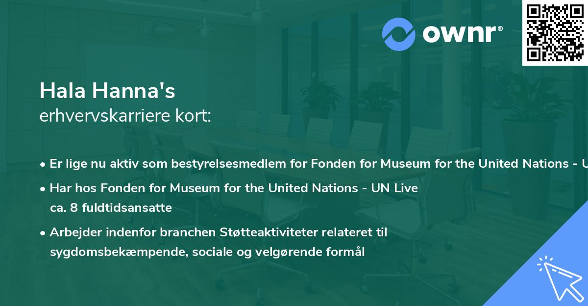 Hala Hanna's erhvervskarriere kort