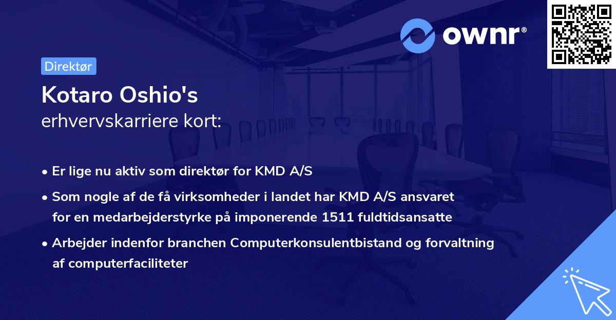 Kotaro Oshio's erhvervskarriere kort