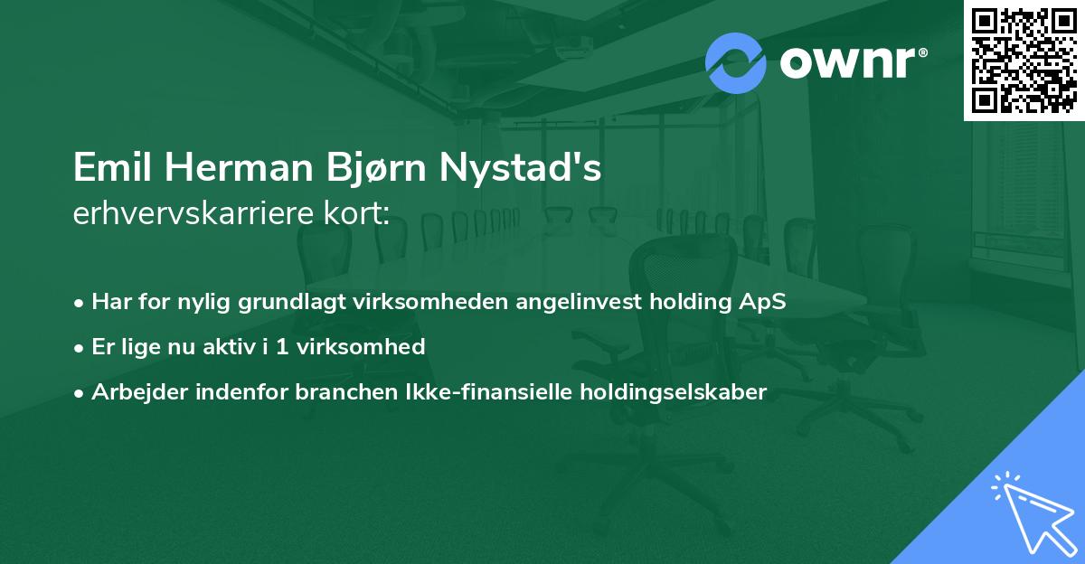 Emil Herman Bjørn Nystad's erhvervskarriere kort