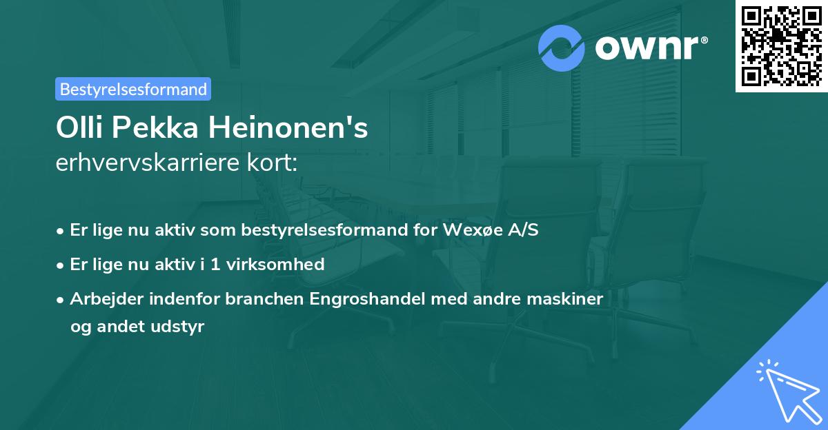 Olli Pekka Heinonen's erhvervskarriere kort