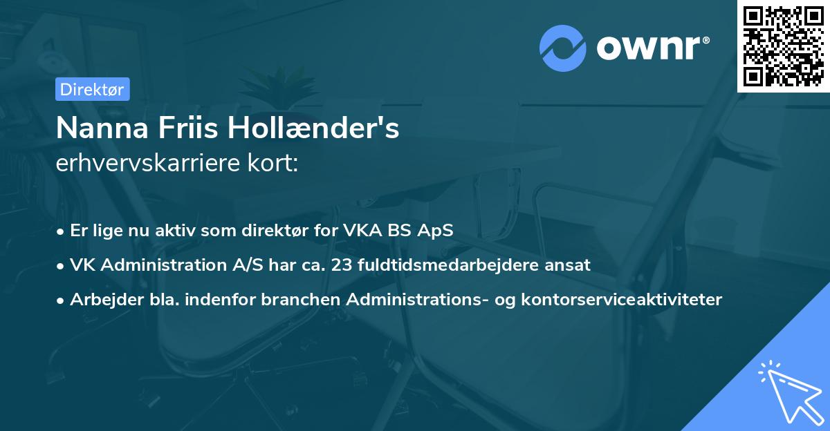 Nanna Friis Hollænder's erhvervskarriere kort