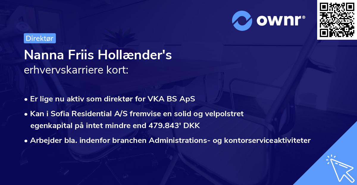 Nanna Friis Hollænder's erhvervskarriere kort