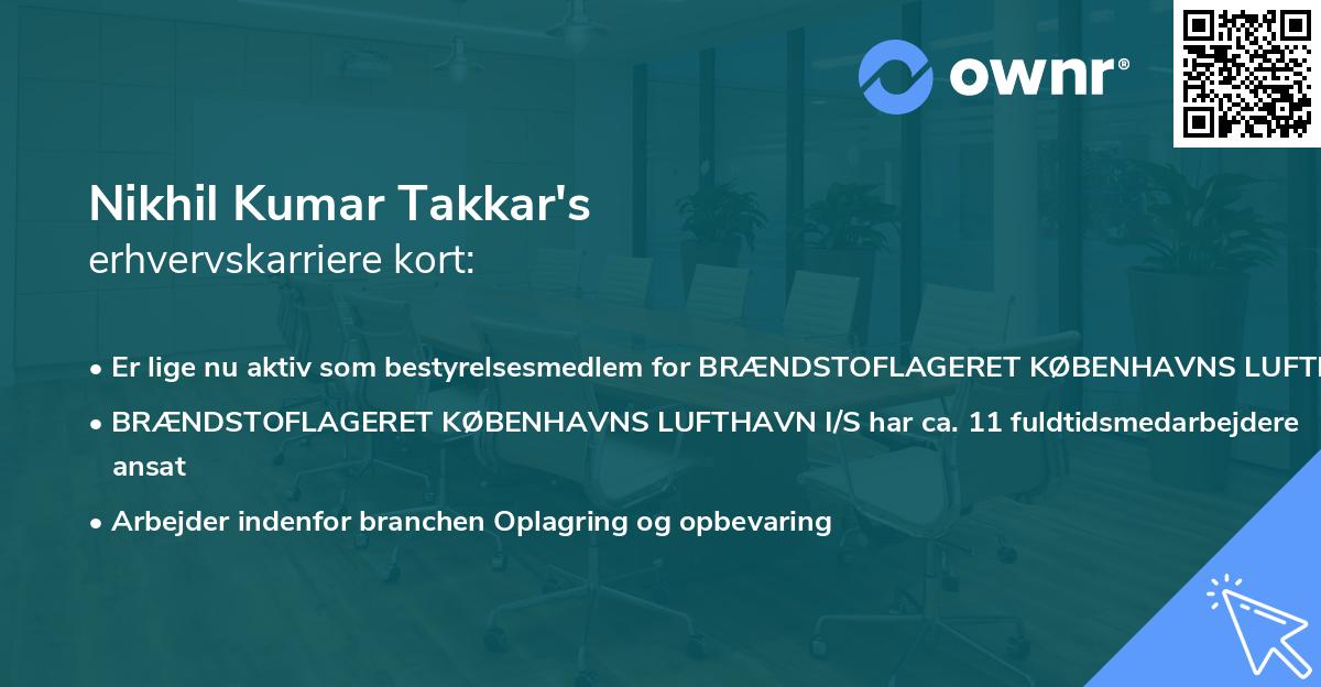 Nikhil Kumar Takkar's erhvervskarriere kort