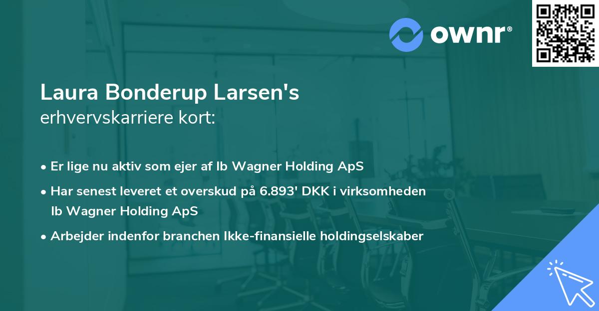 Laura Bonderup Larsen's erhvervskarriere kort