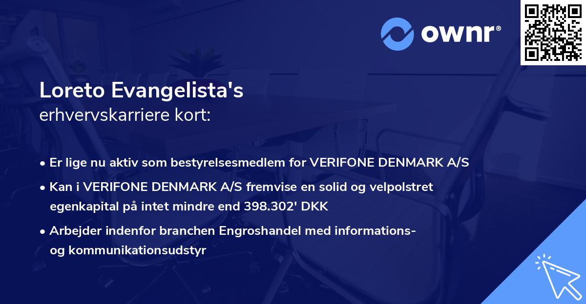 Loreto Evangelista's erhvervskarriere kort