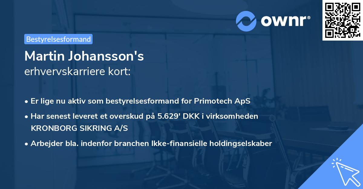 Martin Johansson's erhvervskarriere kort