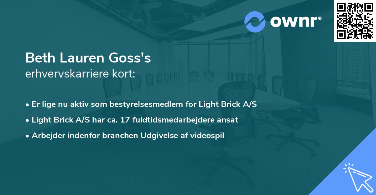 Beth Lauren Goss's erhvervskarriere kort