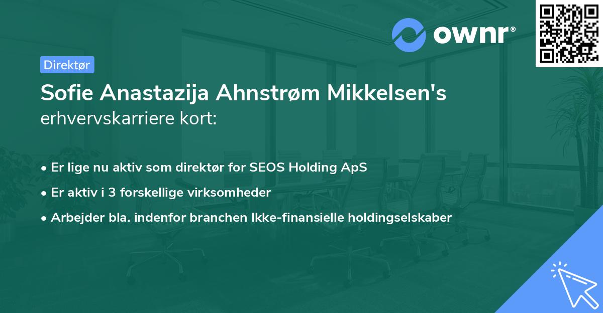 Sofie Anastazija Ahnstrøm Mikkelsen's erhvervskarriere kort