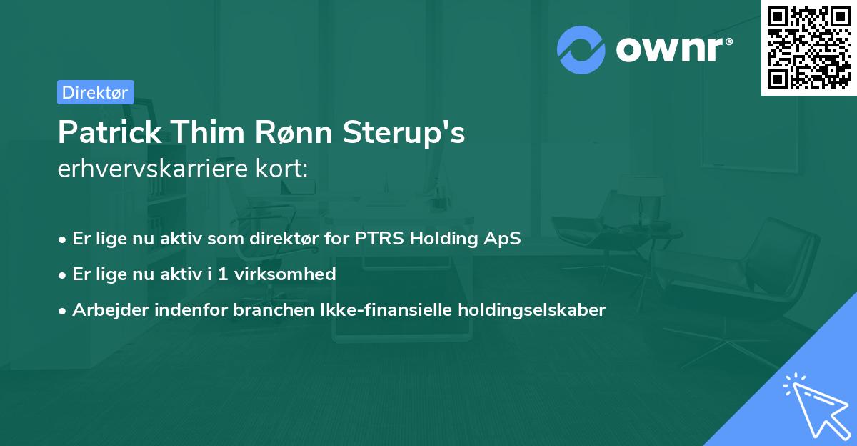 Patrick Thim Rønn Sterup's erhvervskarriere kort