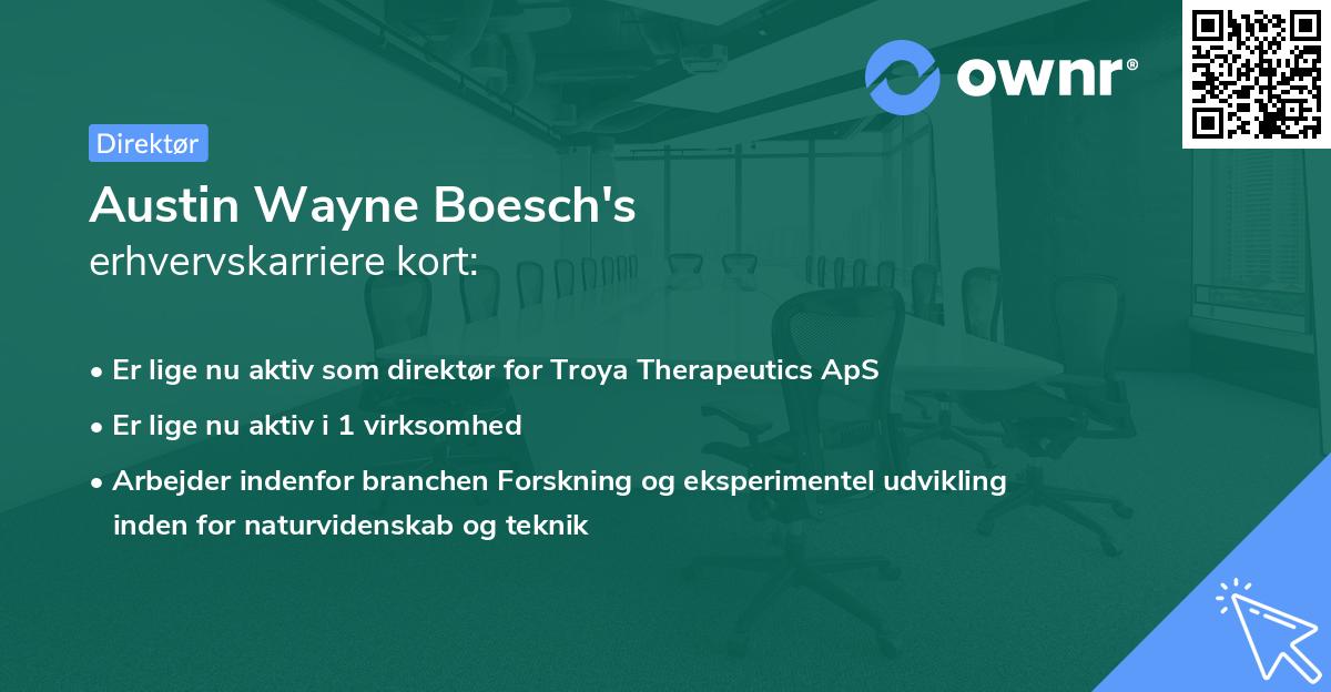 Austin Wayne Boesch's erhvervskarriere kort