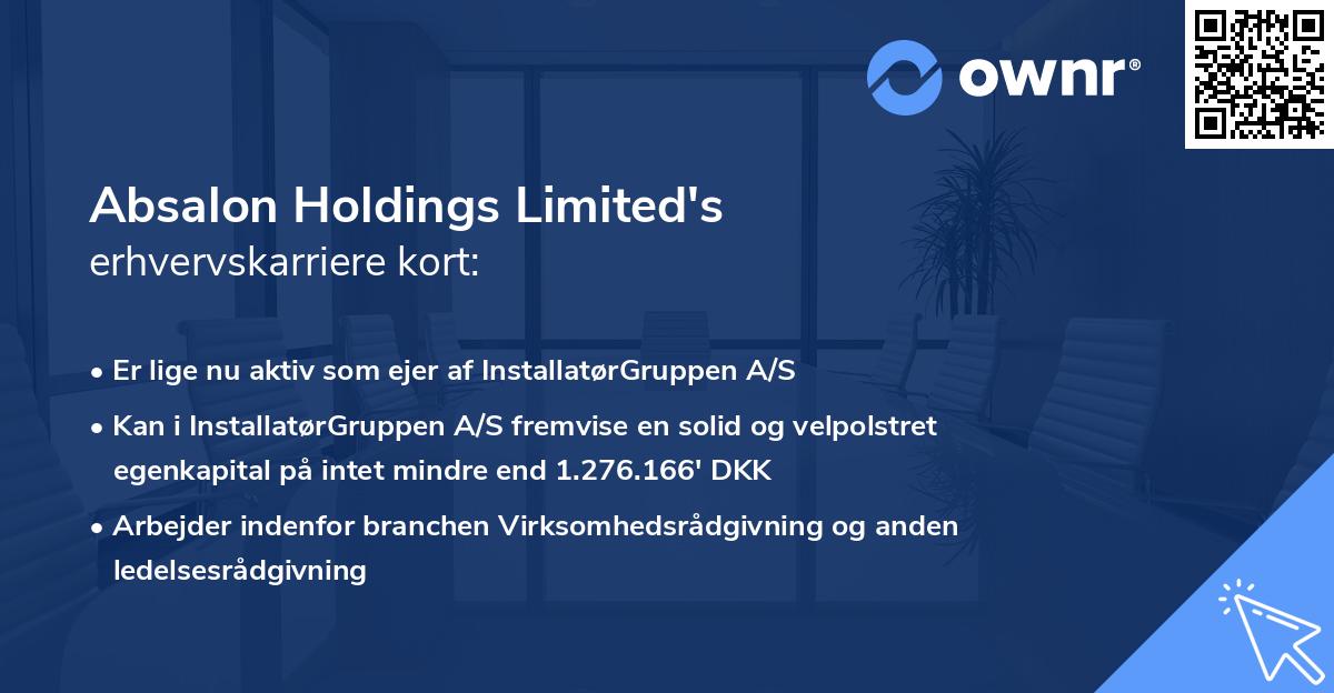 Absalon Holdings Limited's erhvervskarriere kort