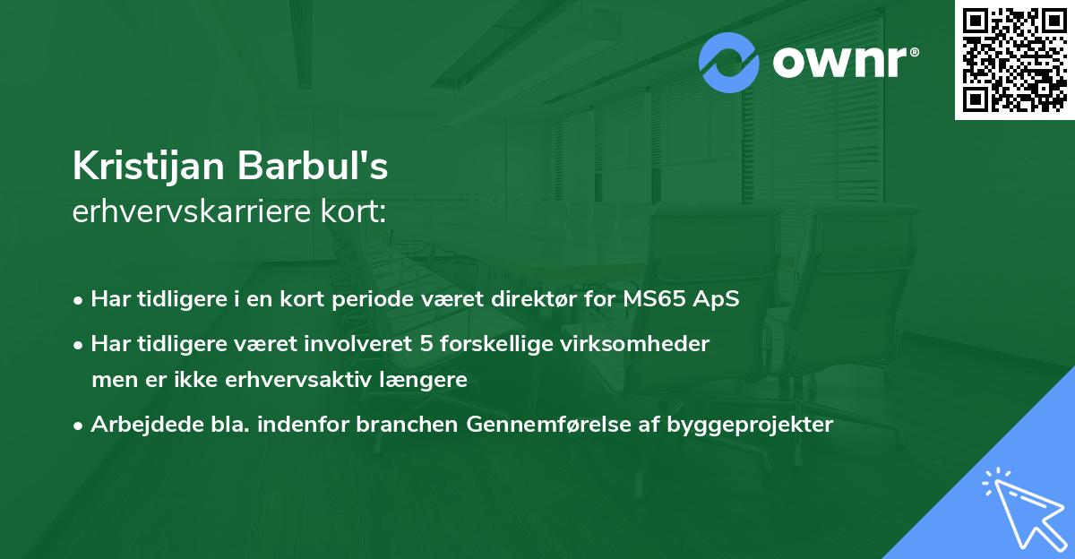 Kristijan Barbul's erhvervskarriere kort