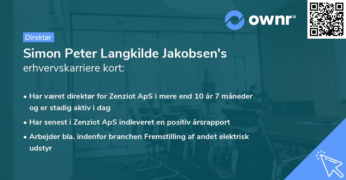 Simon Peter Langkilde Jakobsen's erhvervskarriere kort