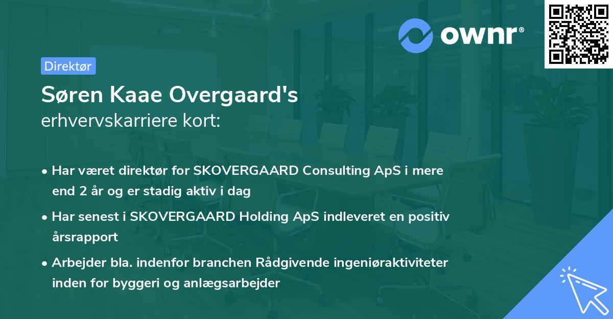 Søren Kaae Overgaard's erhvervskarriere kort