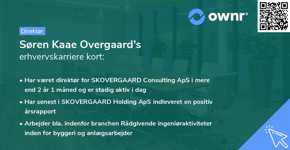 Søren Kaae Overgaard's erhvervskarriere kort