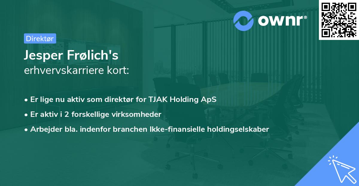 Jesper Frølich's erhvervskarriere kort