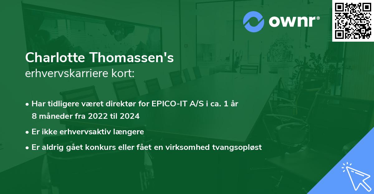 Charlotte Thomassen's erhvervskarriere kort