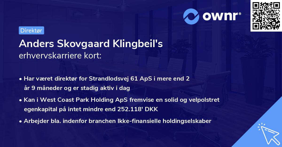 Anders Skovgaard Klingbeil's erhvervskarriere kort