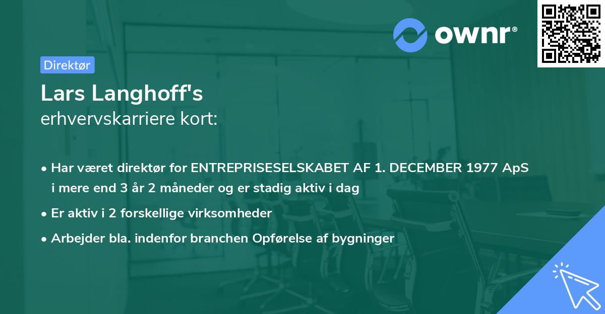 Lars Langhoff's erhvervskarriere kort