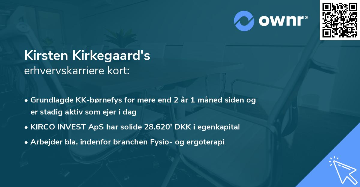 Kirsten Kirkegaard's erhvervskarriere kort