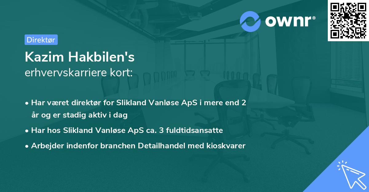 Kazim Hakbilen's erhvervskarriere kort