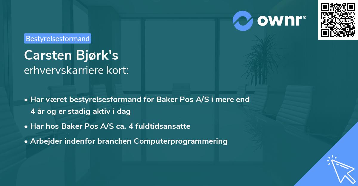 Carsten Bjørk's erhvervskarriere kort