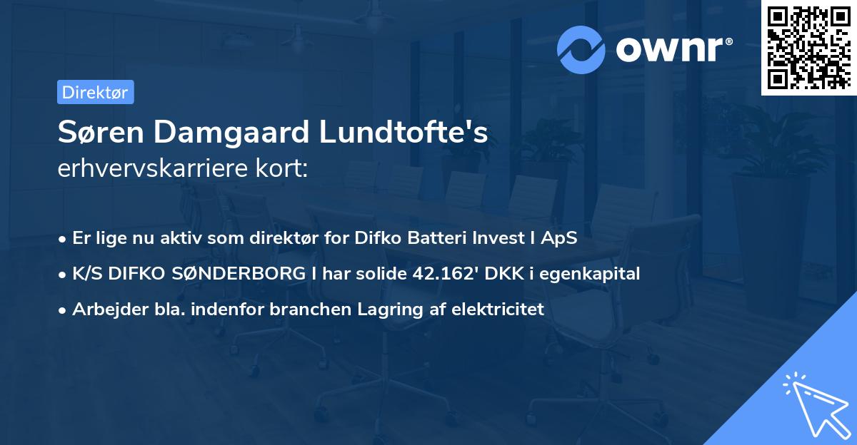 Søren Damgaard Lundtofte's erhvervskarriere kort