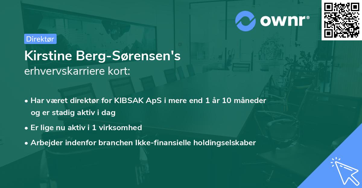 Kirstine Berg-Sørensen's erhvervskarriere kort
