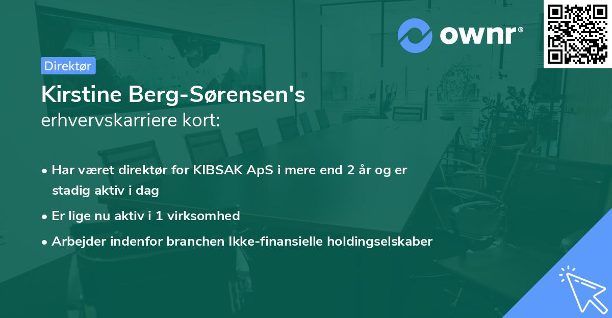 Kirstine Berg-Sørensen's erhvervskarriere kort