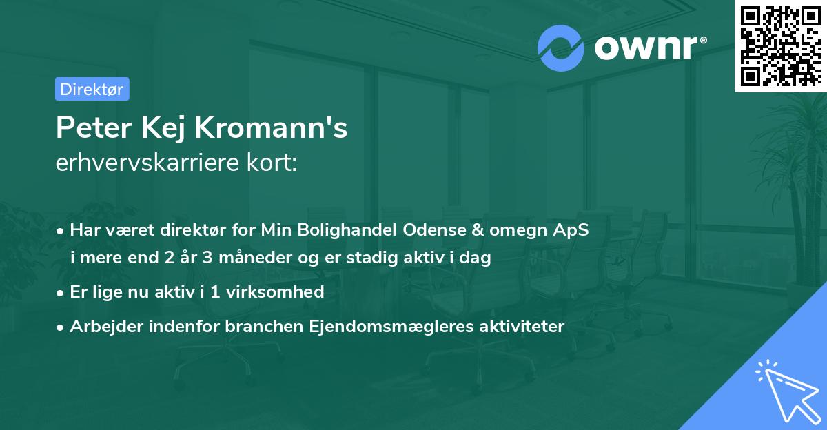 Peter Kej Kromann's erhvervskarriere kort