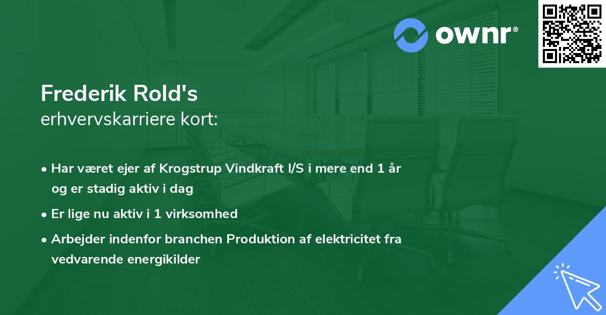 Frederik Rold's erhvervskarriere kort