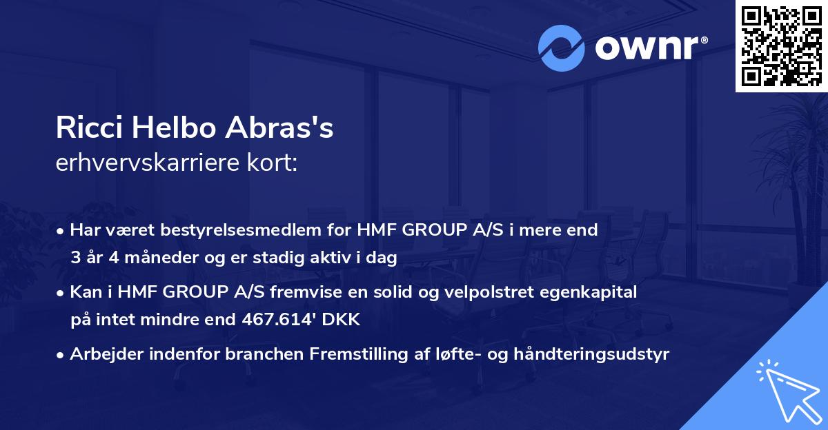 Ricci Helbo Abras's erhvervskarriere kort