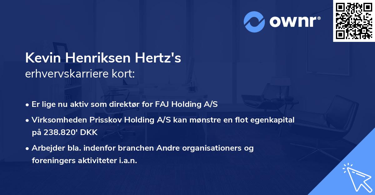 Kevin Henriksen Hertz's erhvervskarriere kort