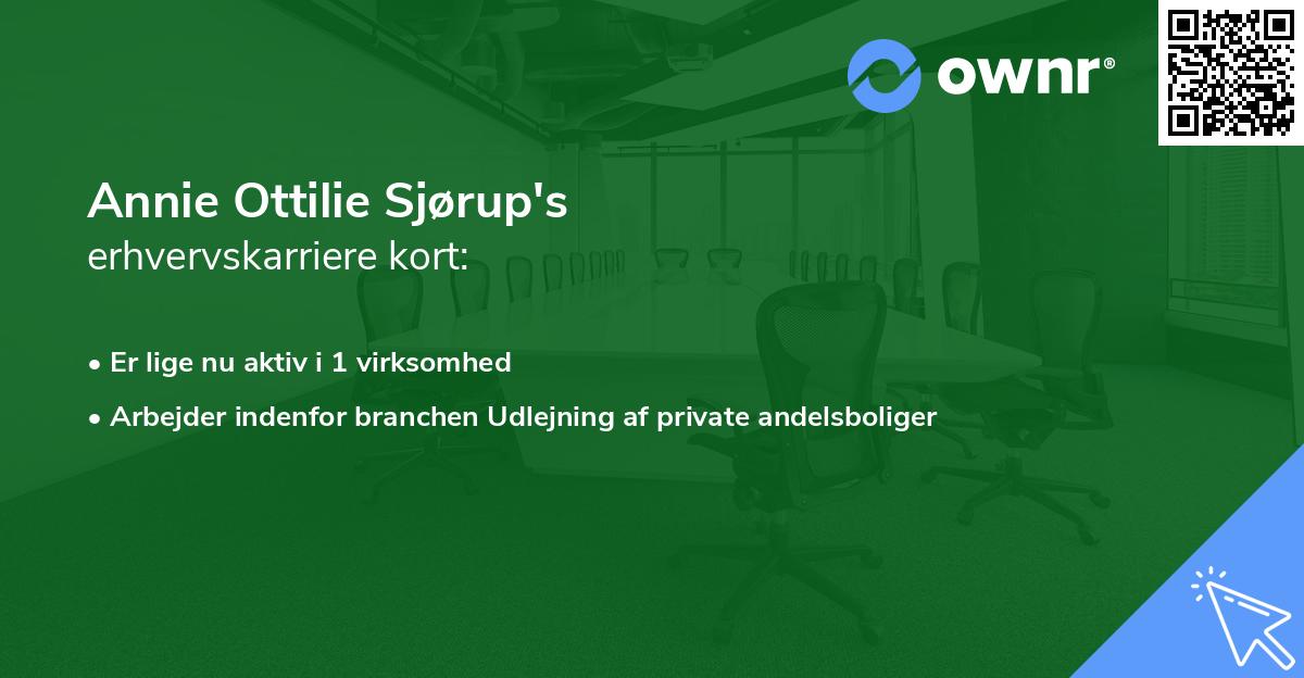 Annie Ottilie Sjørup's erhvervskarriere kort