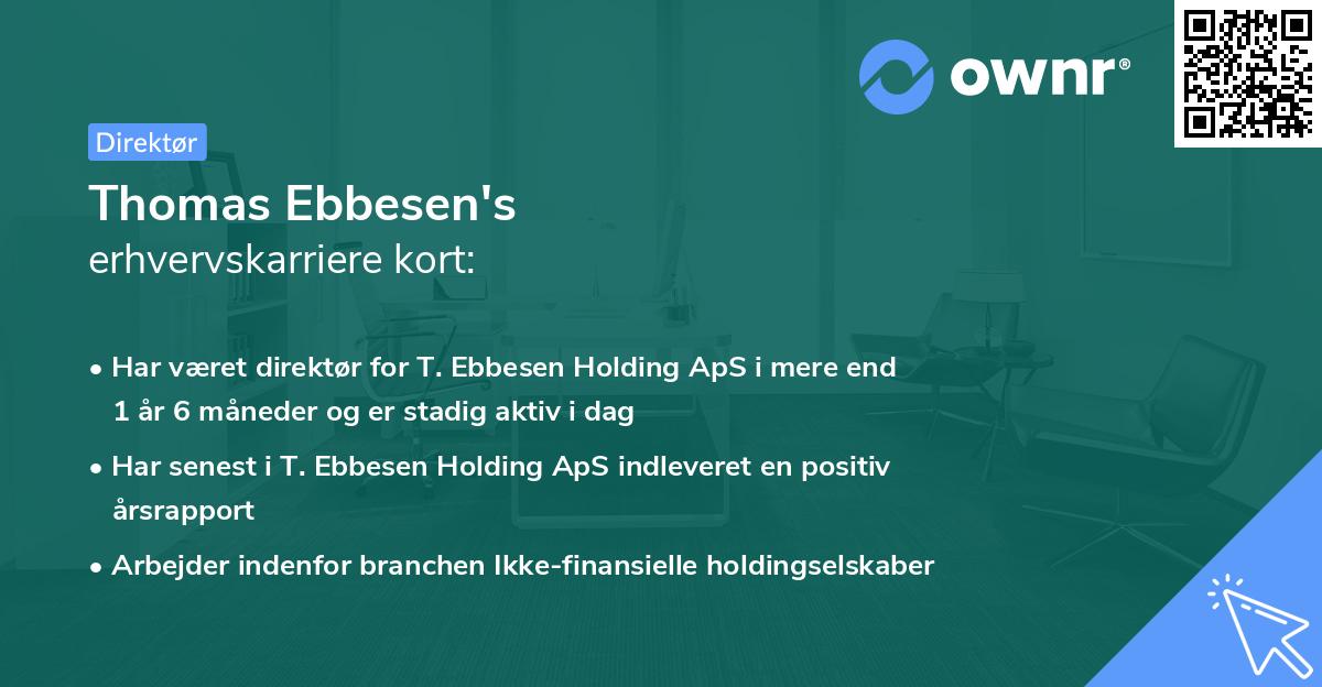 Thomas Ebbesen's erhvervskarriere kort