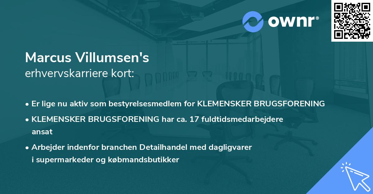 Marcus Villumsen's erhvervskarriere kort
