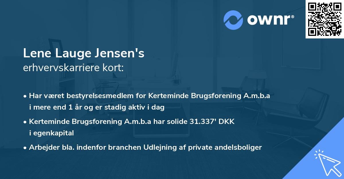 Lene Lauge Jensen's erhvervskarriere kort