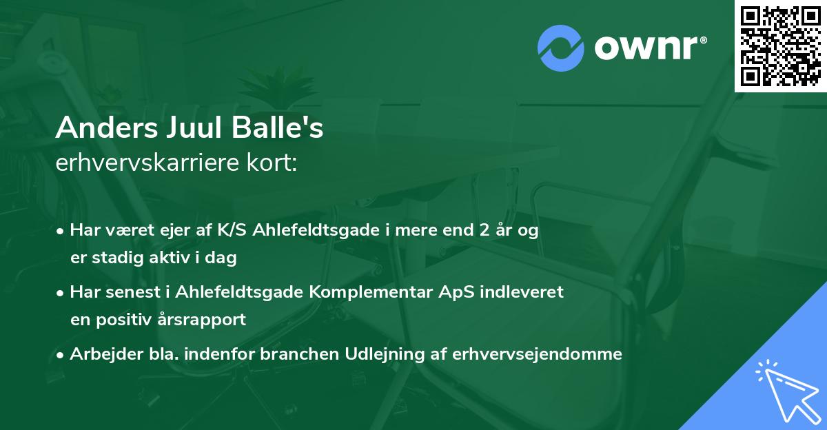 Anders Juul Balle's erhvervskarriere kort