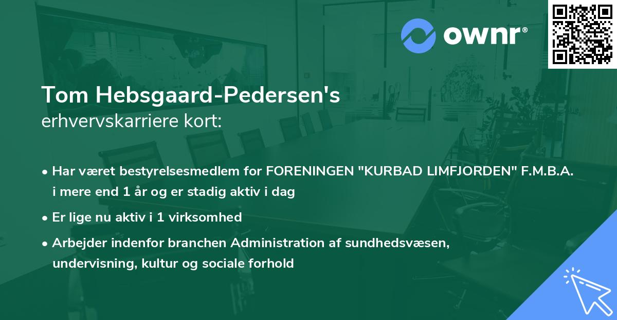 Tom Hebsgaard-Pedersen's erhvervskarriere kort
