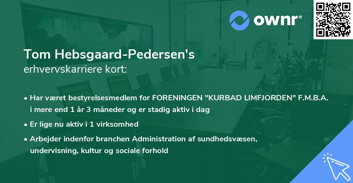 Tom Hebsgaard-Pedersen's erhvervskarriere kort