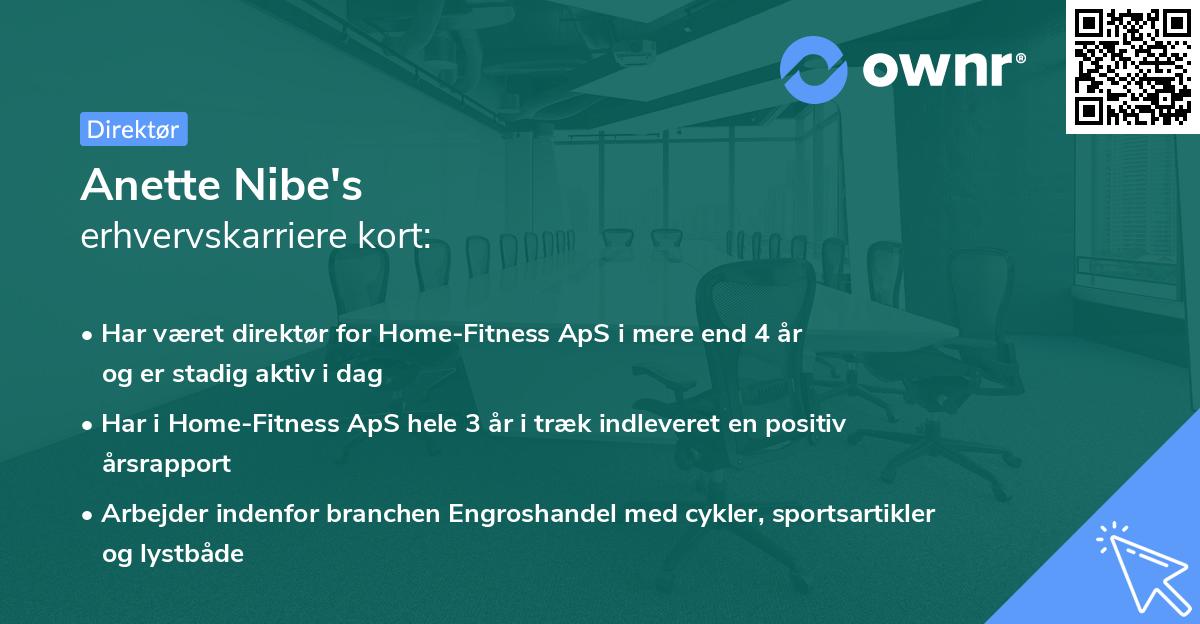 Anette Nibe's erhvervskarriere kort